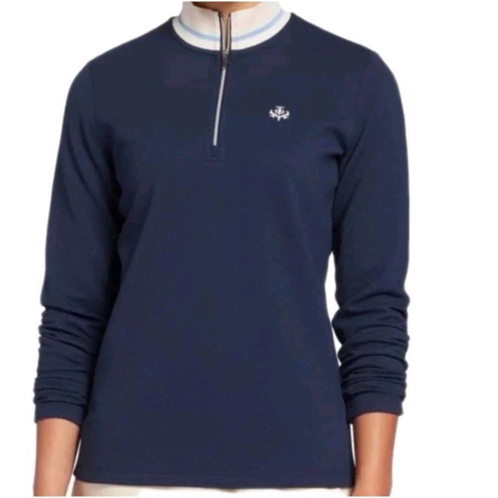 Lady Hagen Women's 1/4 Zip Pullover Golf Shirt Size Medium Blue Toile Top